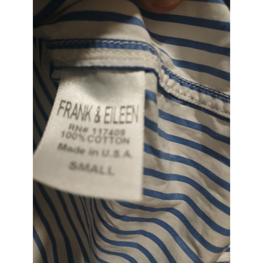 Frank & Eileen Womens Shirt Size SMALL Blue/White Stripe - Picture 3 of 3